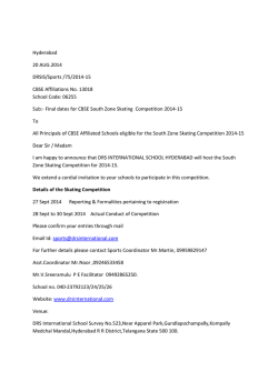 Hyderabad 20 AUG.2014 DRSIS/Sports /75/2014