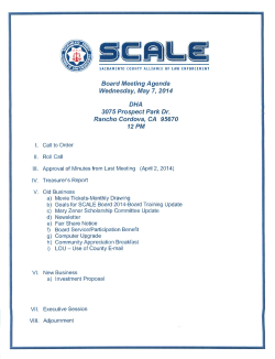 Board Meeting Agenda Wednesday, May 7, 2014 DHA 3075