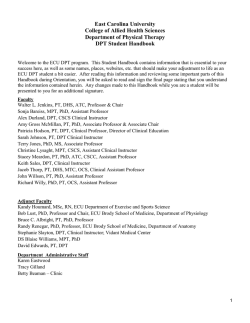 DPT Student Handbook - East Carolina University