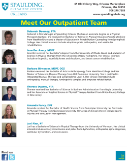 Meet Our Outpatient Team - Spaulding Rehabilitation Hospital