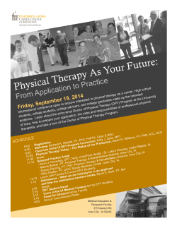 Physical Therapy As Your Future - University of Iowa Carver College