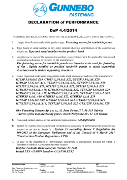 DECLARATION of PERFORMANCE DoP 4.4/2014