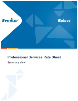 Professional Services Rate Sheet
