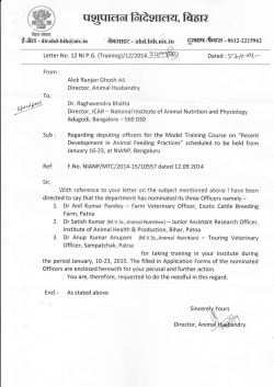 Regarding deputing officers for the Model Training Course on
