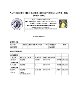 7TH THRISSUR FIDE RATED CHESS TOURNAMENT