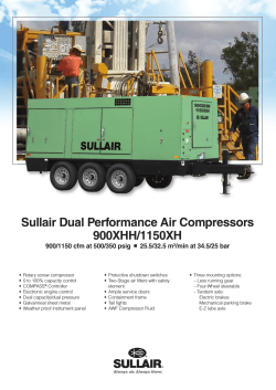 Sullair Dual Performance Air Compressors 900XHH