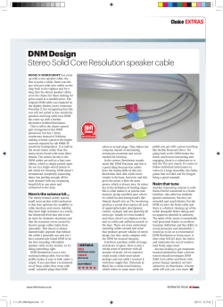 Hi-Fi Choice Review of DNM Resolution speaker cable