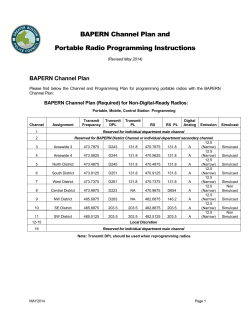 BAPERN Channel Plan and Portable Radio Programming Instructions