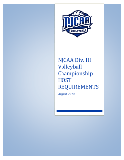 NJCAA Div. III Volleyball Championship HOST REQUIREMENTS