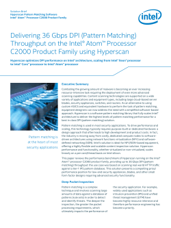 Delivering 36 Gbps DPI (Pattern Matching) Throughput