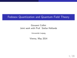 Fedosov Quantization and Quantum Field Theory