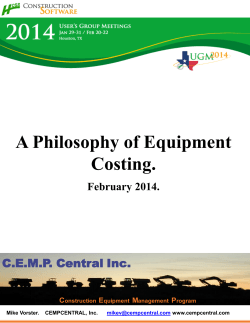A Philosophy of Equipment Costing.
