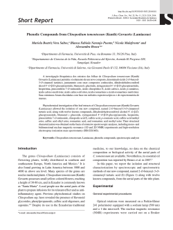 Phenolic Compounds from Clinopodium tomentosum (Kunth) Govaerts