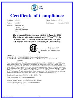 GxB Series CSA/UL Certificate