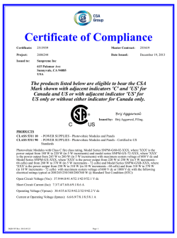 GxB Series CSA/UL Certificate