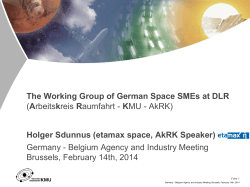 The Working Group of German Space SMEs at DLR
