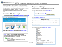 Dancik Learning Center (DLC) Quick Reference