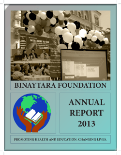 ANNUAL REPORT 2013 - Binaytara Foundation (BTF)
