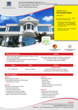 Life Insurance Claims - The Malaysian Insurance Institute