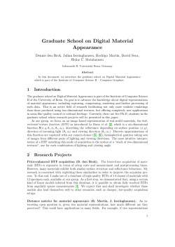 Graduate School on Digital Material Appearance