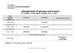 Assignment of groups and rooms 19