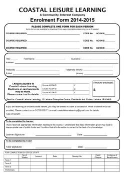 CLL enrolment form 2014-15 OPTION 3