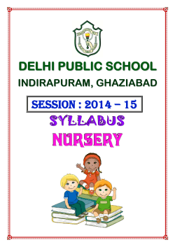 Class Nursery Syllabus -2014-15 - Delhi Public School