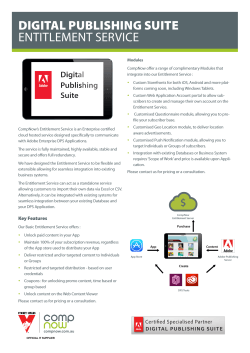 CompNow Adobe DPS Entittlement Services Info Sheet