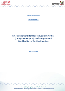 EIA Requirements for New Industrial Activities (Category B Projects)
