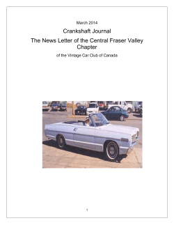 March - The Central Fraser Valley Chapter of the Vintage Car Club