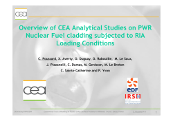 Overview of CEA Analytical Studies on PWR Nuclear Fuel