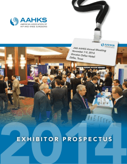 Exhibitor ProsPEctus - AAHKS 25th Annual Meeting