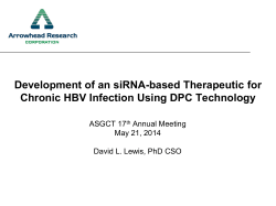 Development of an siRNA-based Therapeutic for Chronic HBV