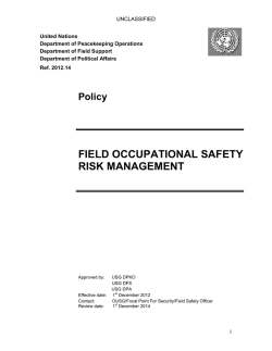 field occupational safety risk management