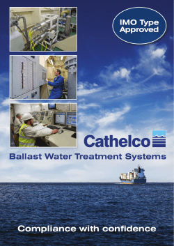 Download the Cathelco Ballast Water Treatment Brochure