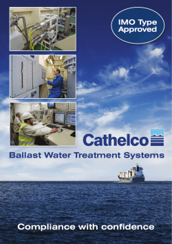 Download the Cathelco Ballast Water Treatment Brochure