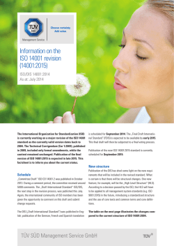 Information on the ISO 14001 revision (14001:2015)