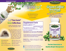 Green Coffee Bean with Svetol&reg; Brochure()