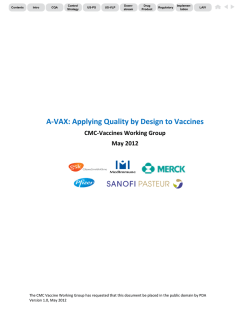 A-VAX: QbD in Vaccines - Quality by Design for Biotech
