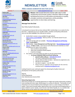 June 2014 - ASQ Edmonton