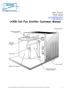 A30D Dol-Fyn Distiller Customer Manual