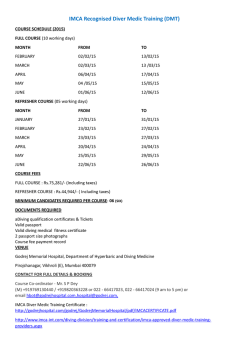 IMCA Recognised Diver Medic Training (DMT)
