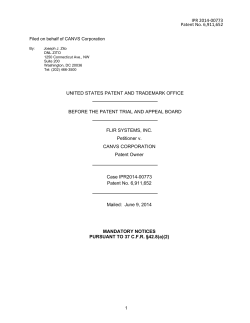 IPR 2014-00773 Patent No. 6,911,652