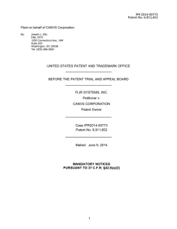 IPR 2014-00773 Patent No. 6,911,652