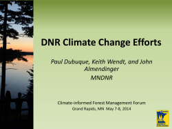 DNR Climate Change Efforts