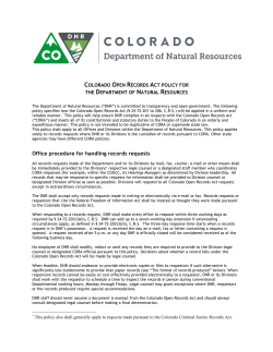 CORA policy - Colorado Department of Natural Resources