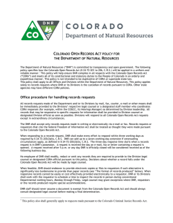 CORA policy - Colorado Department of Natural Resources