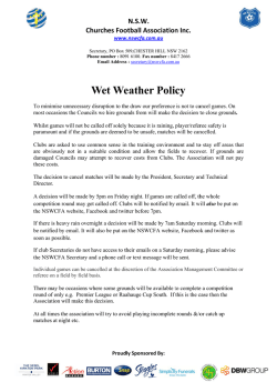 Wet Weather Policy