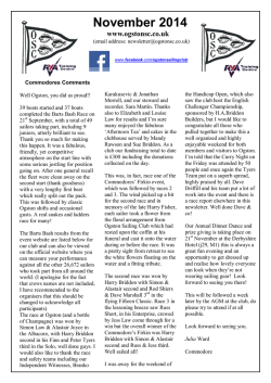 November 2014 - Ogston Sailing Club