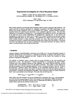 Experimental Investigation of a Novel Dissolution Model